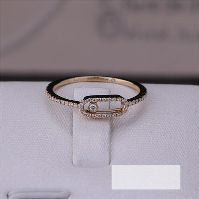 Chất lượng Luxury Jewelry Elegant Engagement Nhẫn cưới Kim cương Move Uno Pavee Ring bằng vàng hồng 18K nhà máy
