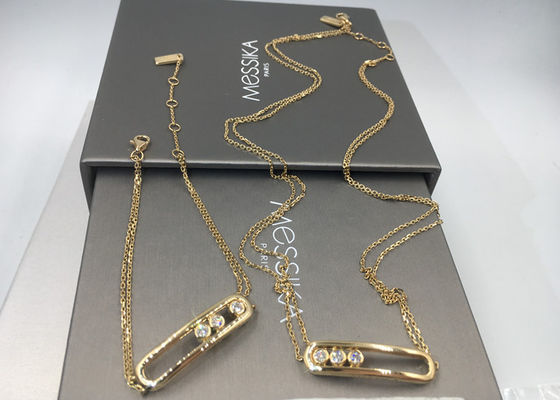 Chất lượng Vòng cổ chuỗi kép Đồ trang sức Paris Vàng 18K không có đá quý với hình yên ngựa nhà máy