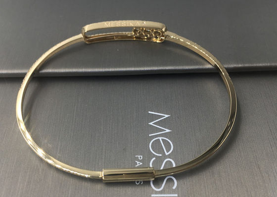 Chất lượng Trang sức 18k Paris Vòng tay vàng mỏng đeo tay với 3 viên kim cương di chuyển nhà máy