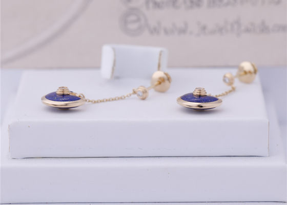 Chất lượng Xs Mẫu Bông tai vàng Amulette De Cartier màu vàng Lapis Lazuli nhà máy