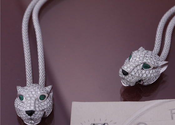 Chất lượng PanthèRe De Cartier Vòng cổ bằng vàng trắng Kim cương ngọc lục bảo Onyx nhà máy